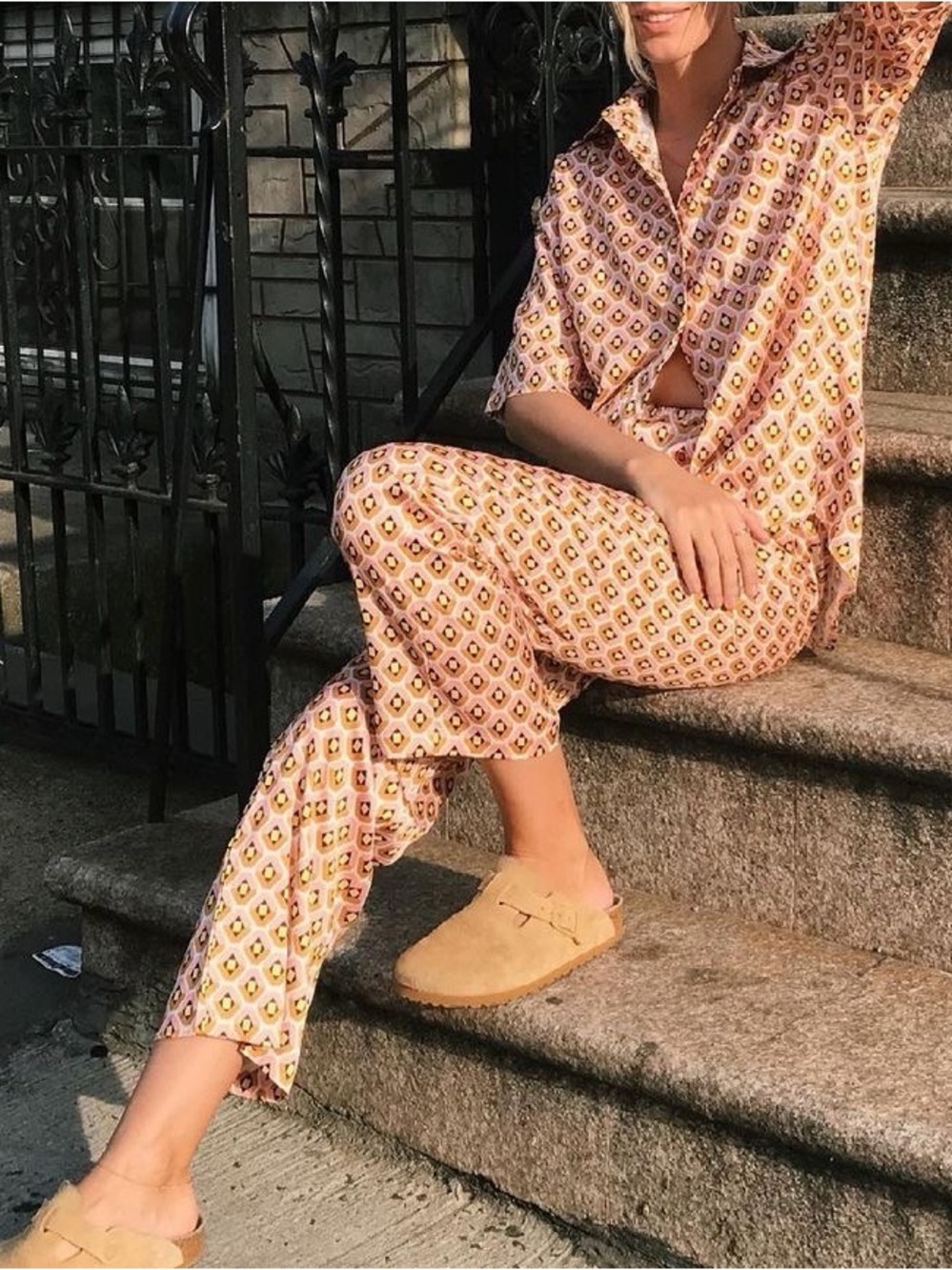 Zara Retro Geometric Print Cropped Pants - Blogger Favorite (Size S)